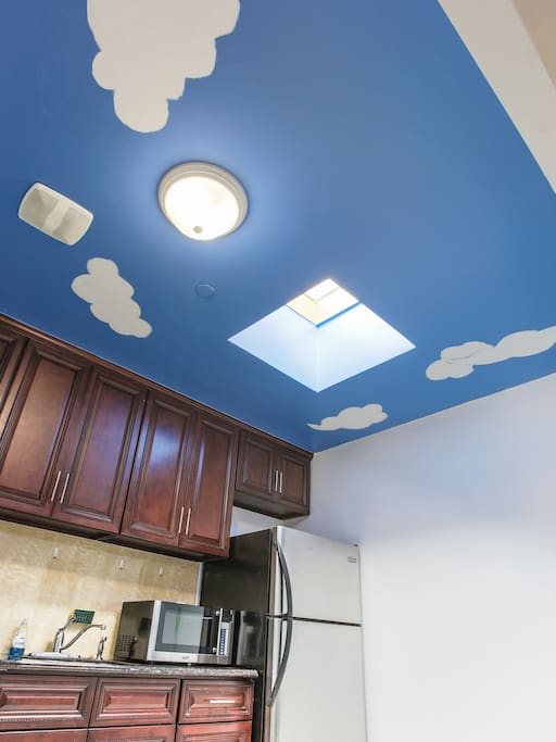 Kitchen with skylight