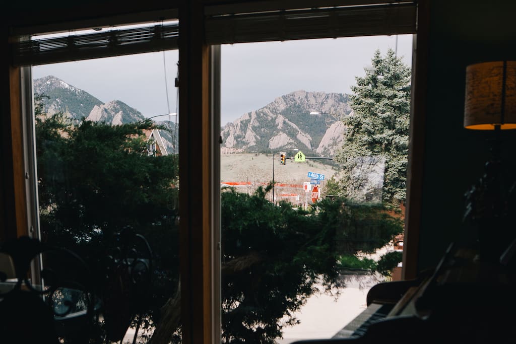View of the mountains from the dining room table.