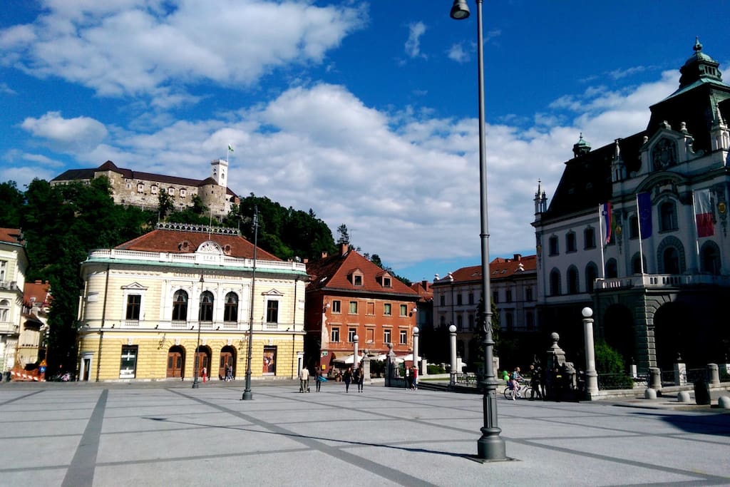 Congress Square Ljubljana (Slovene: Kongresni trg) is one of the central squares in Ljubljana, the capital of Slovenia and it is 50 m from the apartment!!