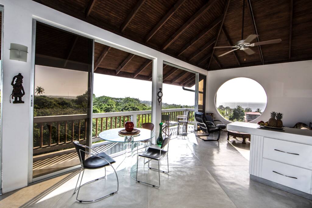 Stylish, contemporary comfort with cool polished concrete floors throughout