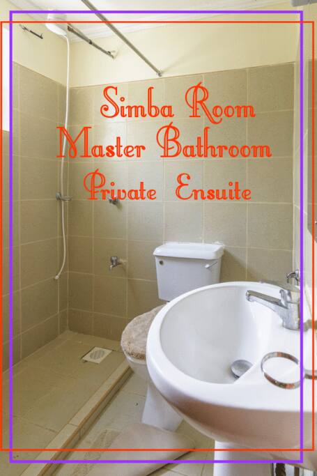 SIMBA Room Master bathroom ensuite. Enjoy the privacy in this shower style bathroom.
