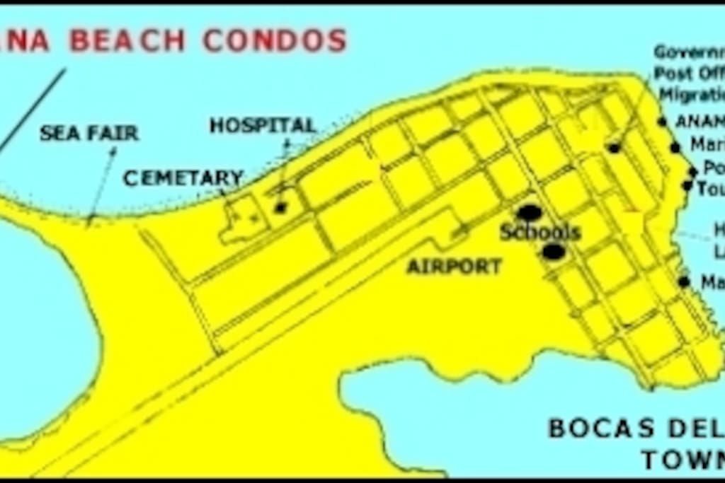 A 3 minute taxi ride to downtown or walk the beach and you are half way to town.