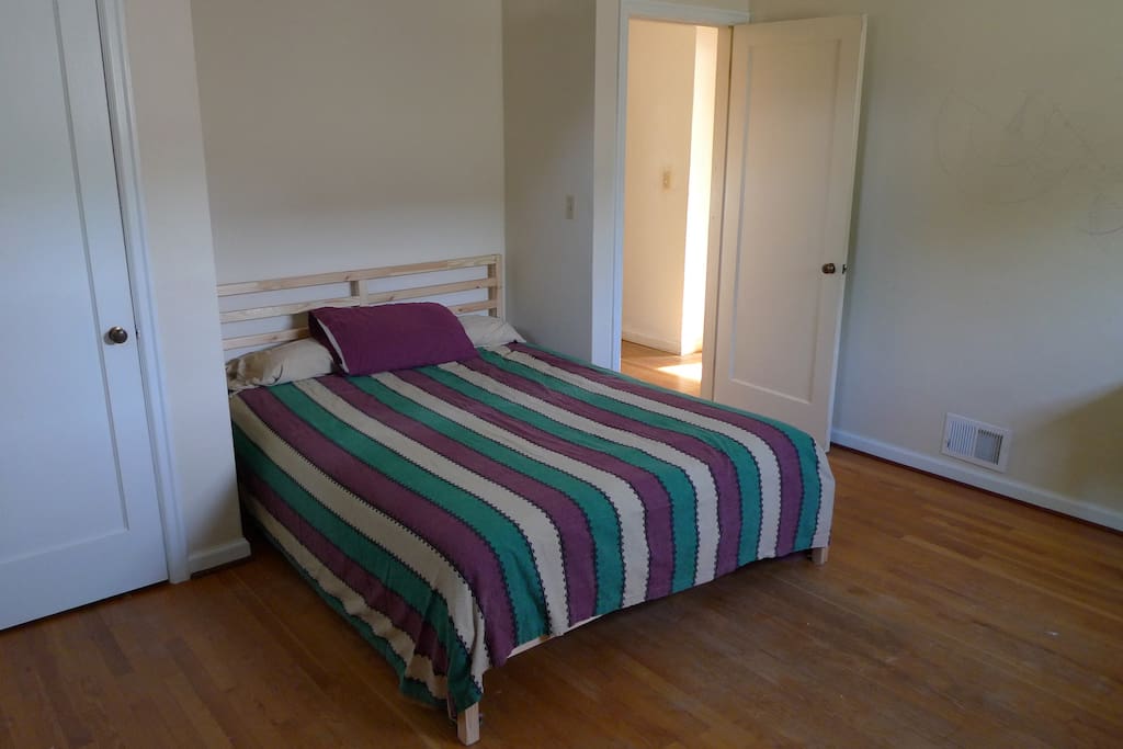 The second bedroom has a queen bed.