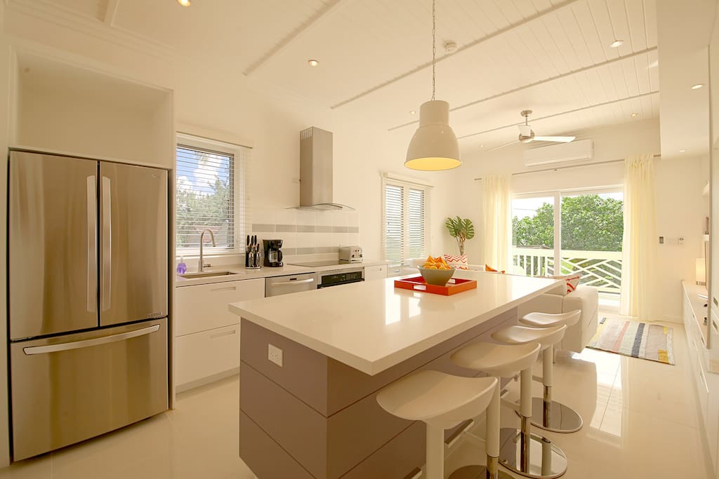 Stylish kitchen with stainless steel appliances