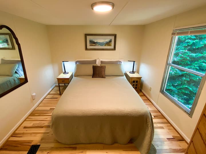 Each bed is made with cozy soft sheets. 
