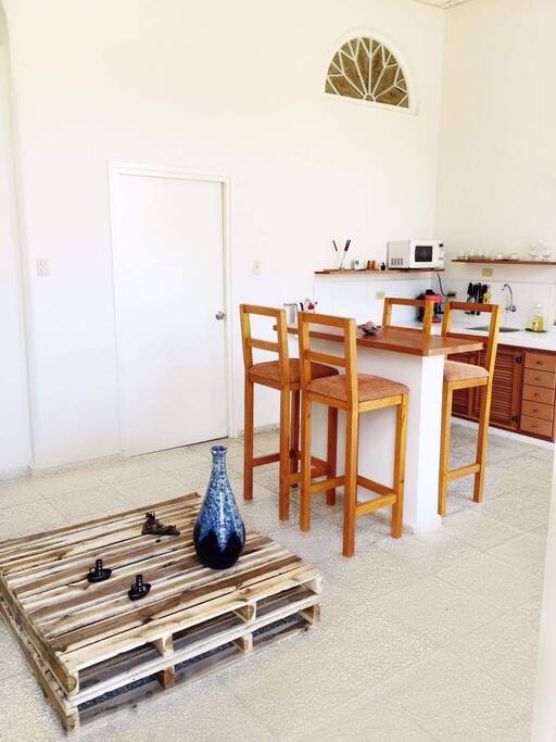 Amplio concepto de Cocina y Living Room
