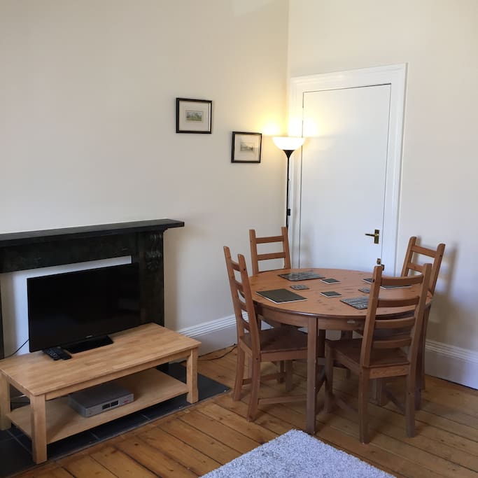 Cable TV system and dining area that seats 6