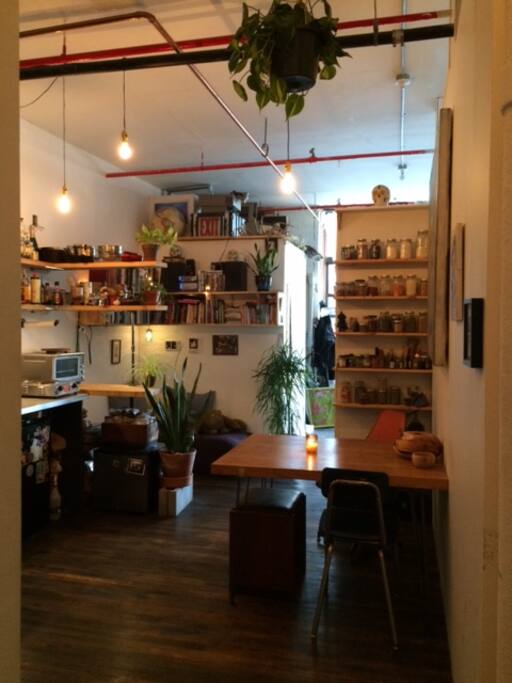 View through the kitchen from doorway.