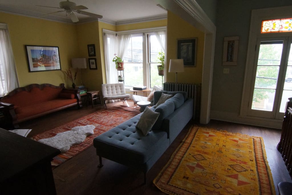 Living room and front entry.