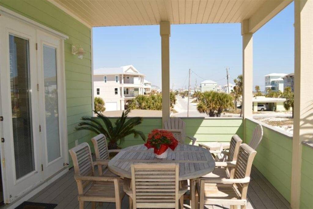 2nd floor covered balcony with amazing beach breezes.