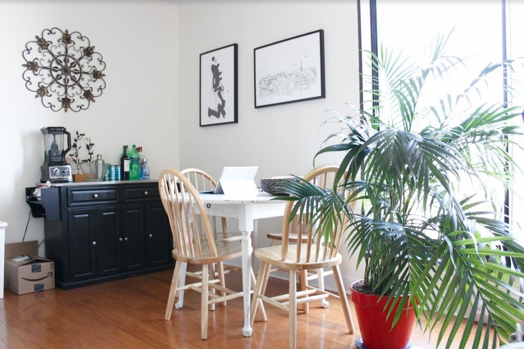 The Breakfast nook gets plenty of light.
