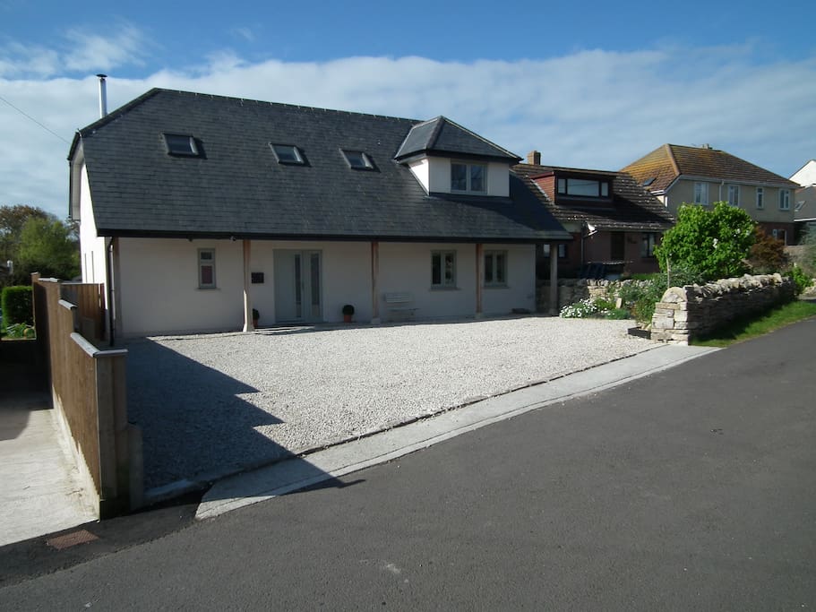 Front of house. Parking for up to five cars