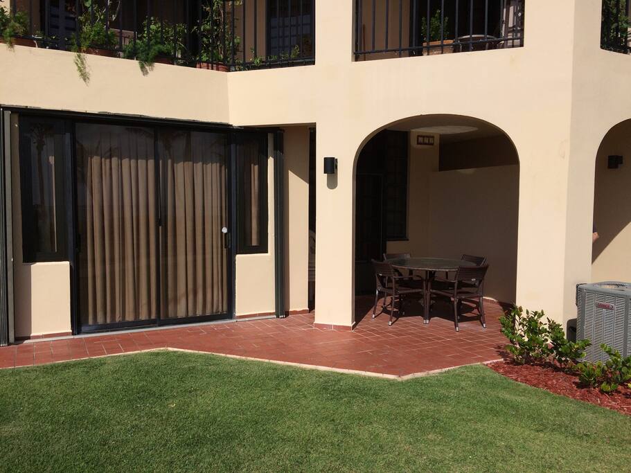 Our groundfloor patio - you are just 50 steps to the ocean