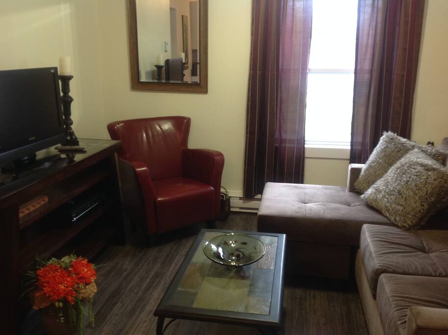 Living room overlooks downtown West Street