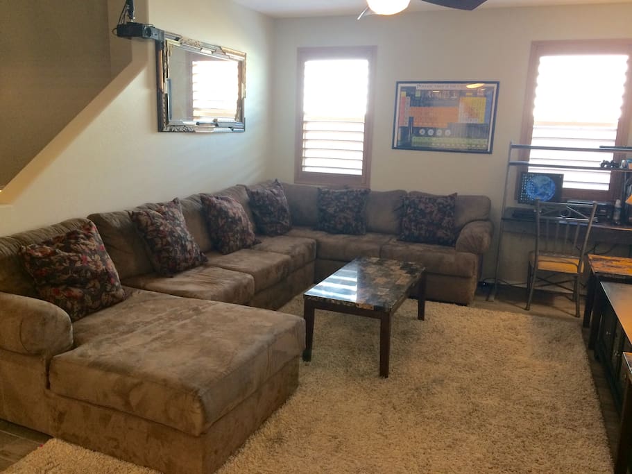 Enormous sectional seats 6 comfortably