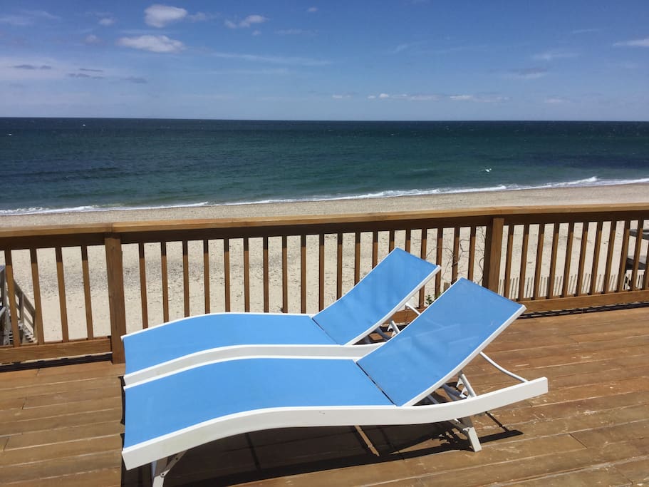 relaxing on the deck