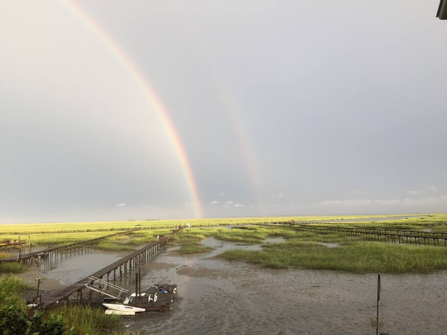 Gorgeous rainbow seen from the porch