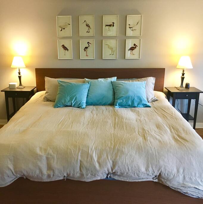 Comfortable king sized bed