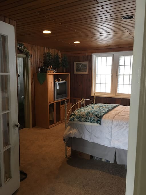 $55.00 large private bedroom with access to shared bath with a $12.00 cleaning fee