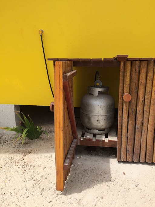 Butane tank on the outside