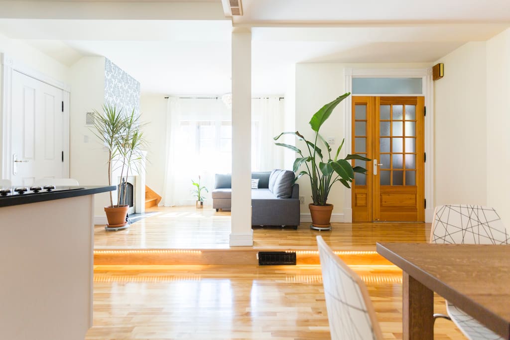 Open area: view of the living room, clear with plenty of light