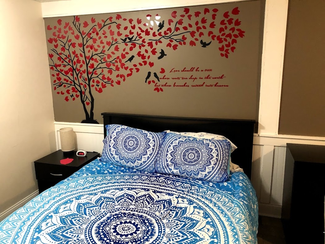 Enjoy the master bedroom upstairs with a private 1/2 bath and a comfortable queen bed