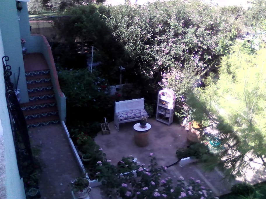 Jardín y acceso a la vivienda