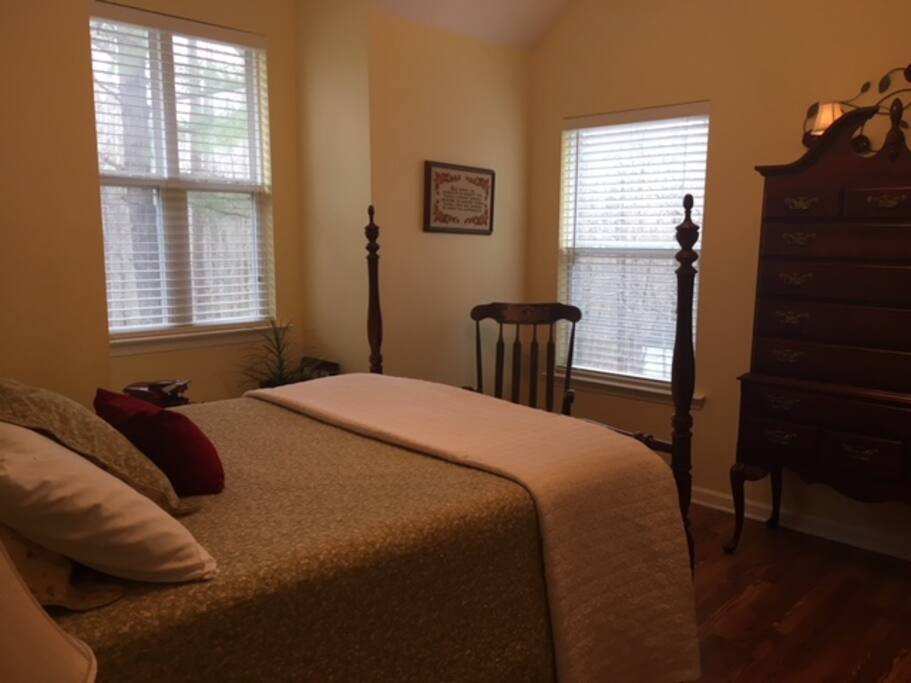Your room, furniture was Melody's parents. Queen Bed,, rocker, plenty storage space.