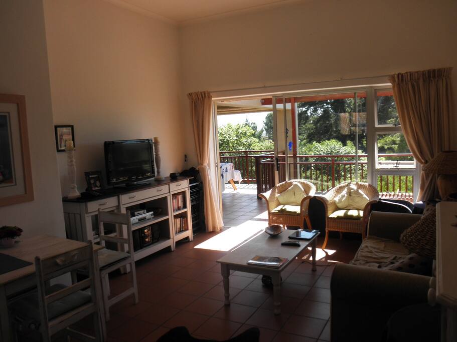 Comfortable living area, with land line internet