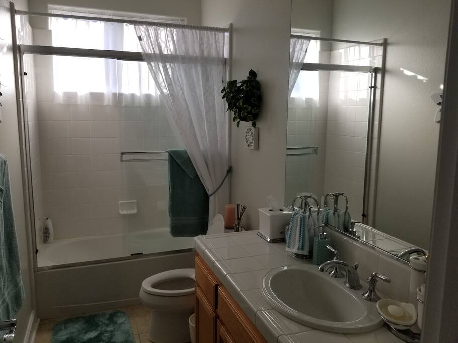 Well stocked and comfortable bathroom