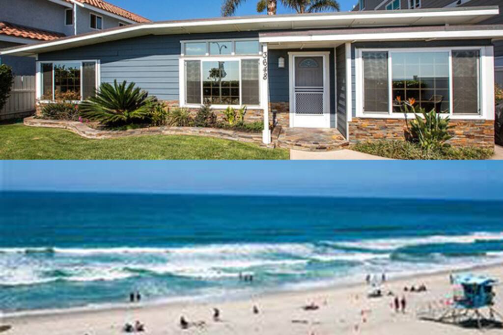 Beach Bungalow Good Vibes and the Beach out front