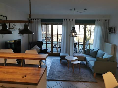 Accommodation with mature garden and distant views