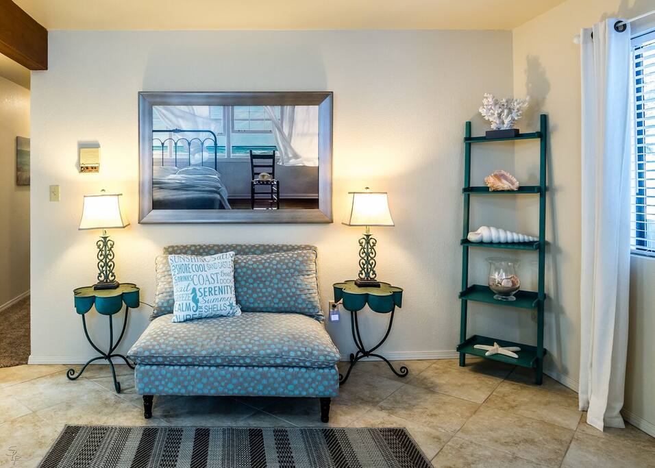 Entry area makes a lovely reading room.