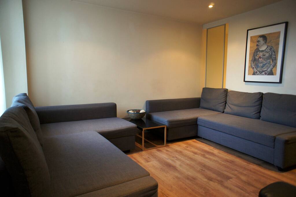 Here's your Living Room with Two Double Sofa-Beds