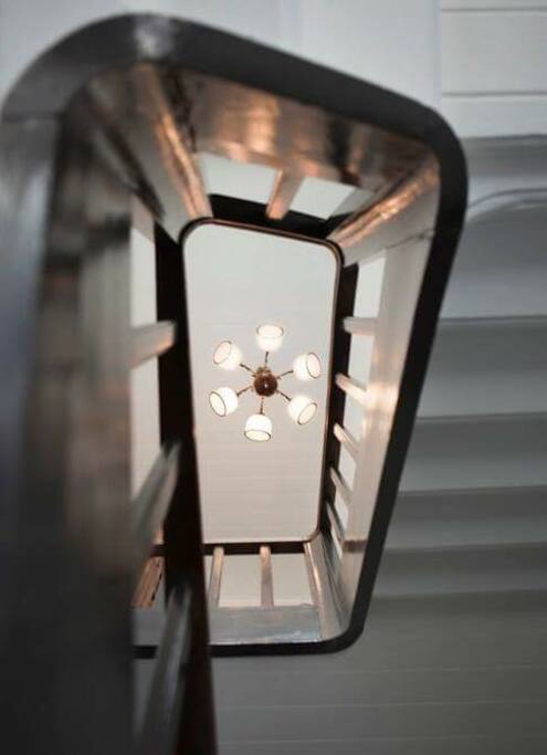 The stairs up to the apartment.