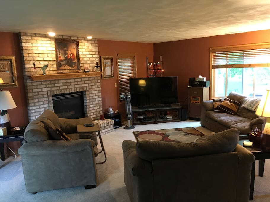 Living Room With Electric Fireplace