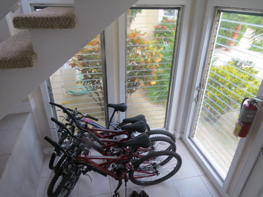Five bicycles for your use (2 adults and 3 children)