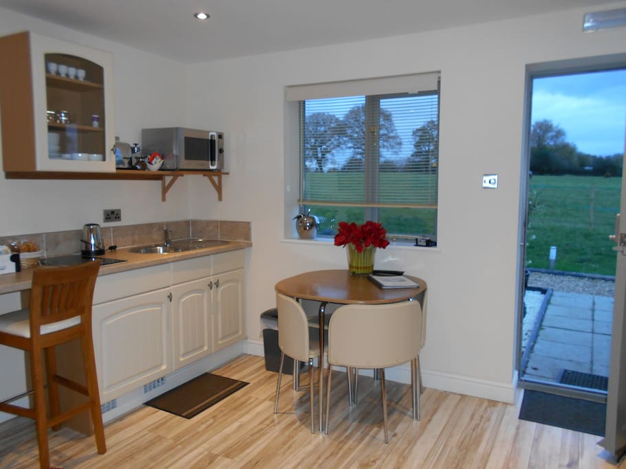 kitchenette over looking paddocks