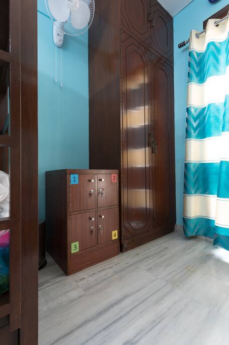 Locker and Cupboard in Bunk Bed Dorm