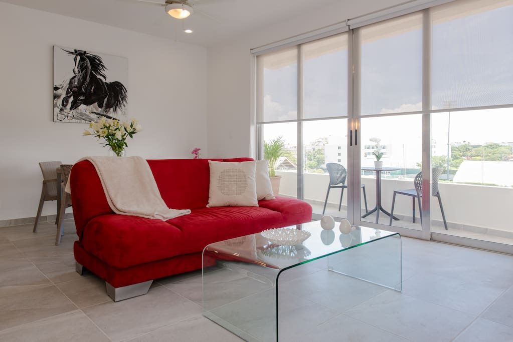 Spacious living room with en-suite balcony