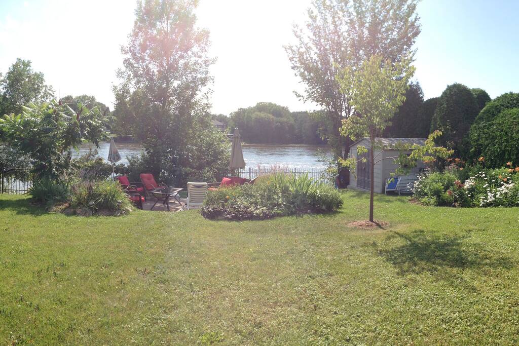 Garden Seating Area with River View