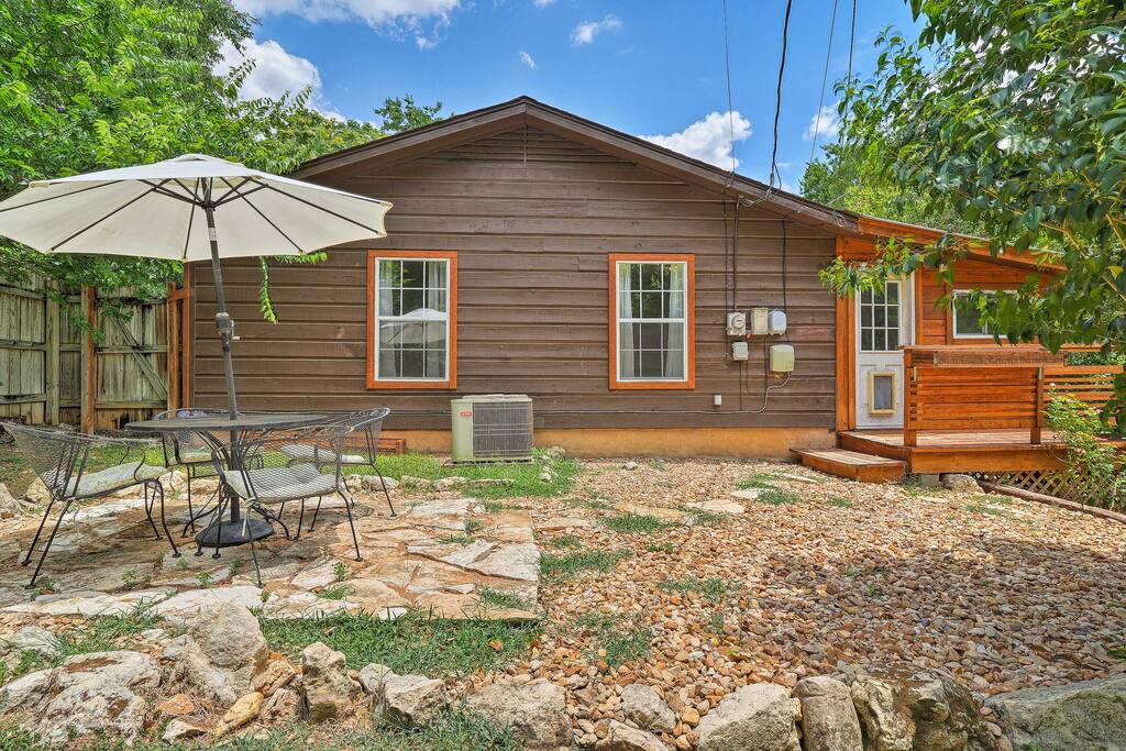 Spend time in the private backyard on sunny afternoons.