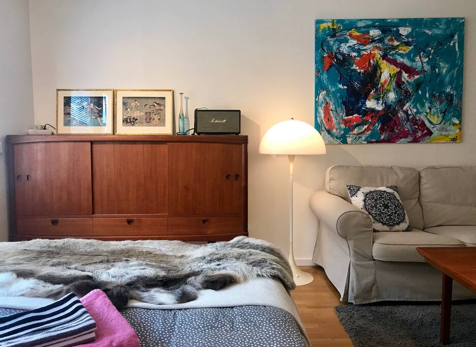 Bed and sofa