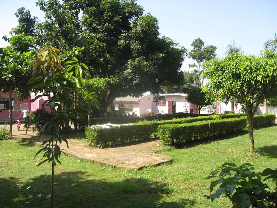 spacious beautiful gardens and trees with lots of lots of flowers