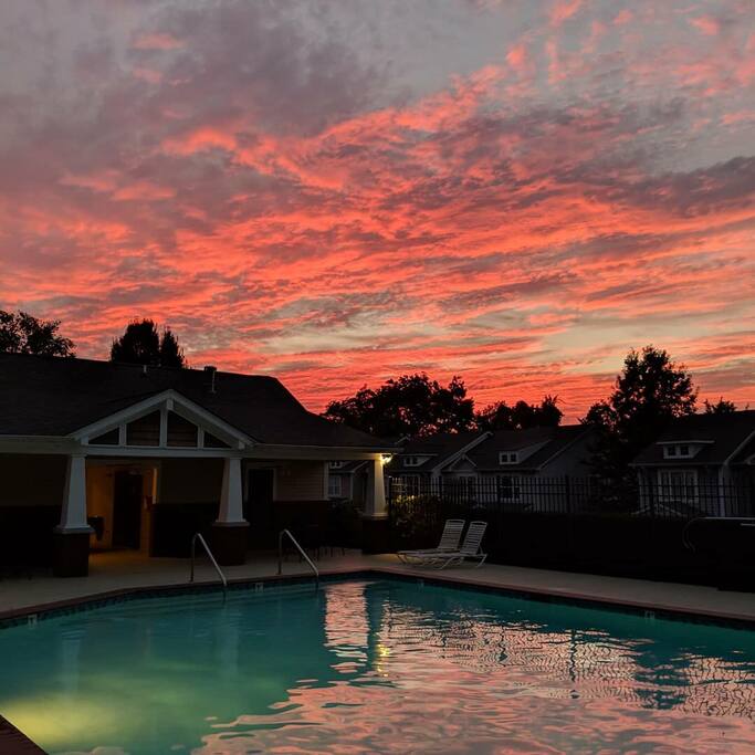 Sunset at the pool