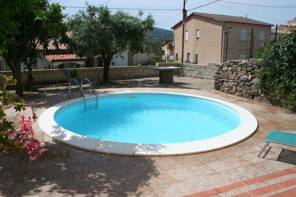 Private rear garden and pool