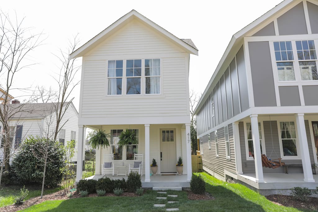 Perfect porch to enjoy your coffee in the rocking chairs