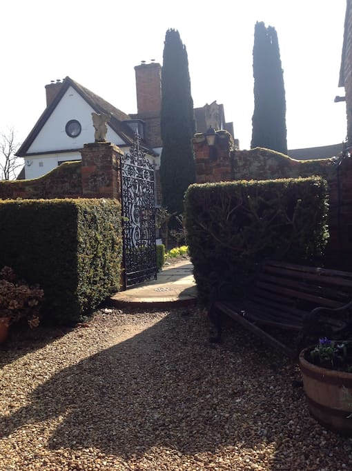 A view of the house from the courtyard, where you will park.