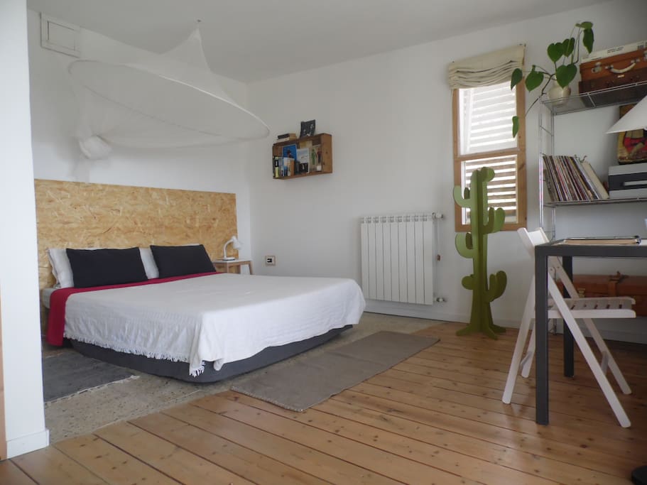 the bed