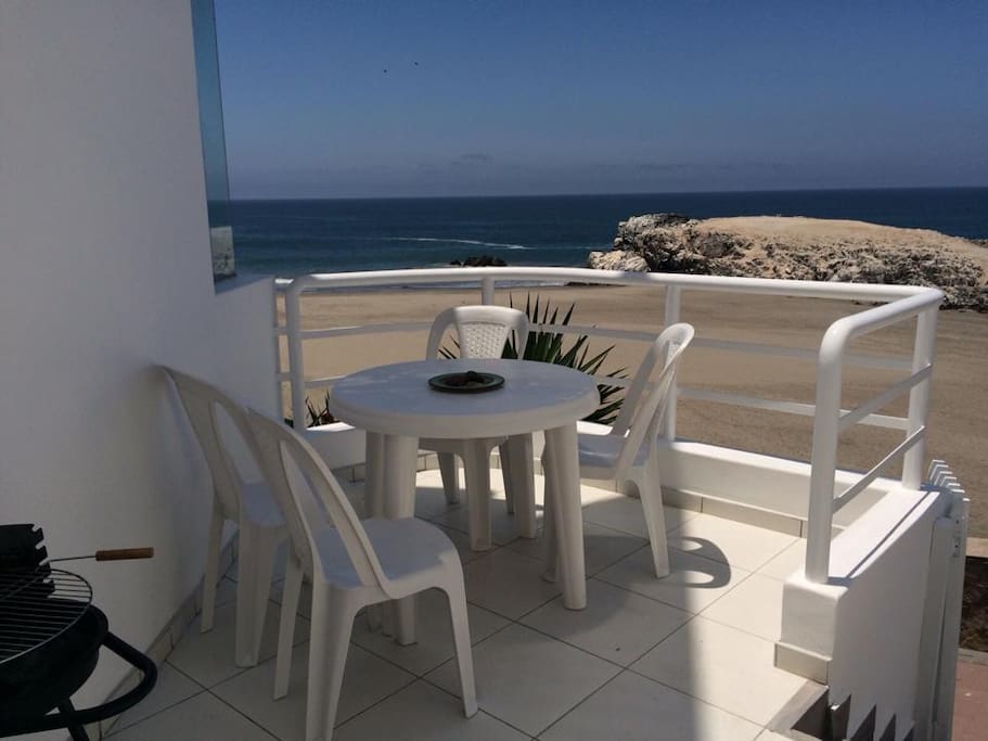 Terrace and the BBQ. beach house Puerto Fiel Lima Peru